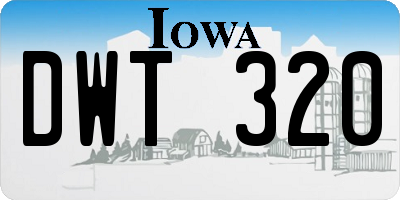 IA license plate DWT320