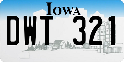 IA license plate DWT321