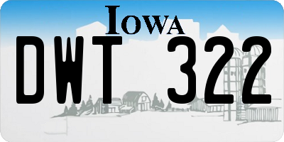 IA license plate DWT322