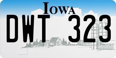 IA license plate DWT323