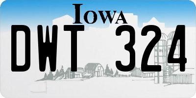 IA license plate DWT324