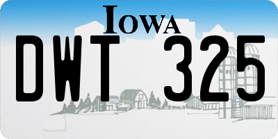 IA license plate DWT325
