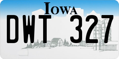 IA license plate DWT327