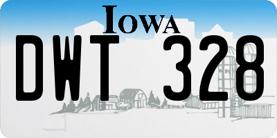 IA license plate DWT328