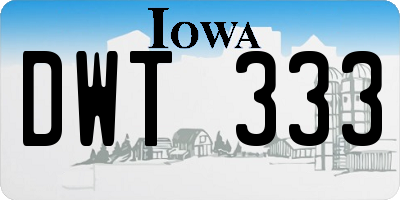 IA license plate DWT333