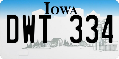 IA license plate DWT334
