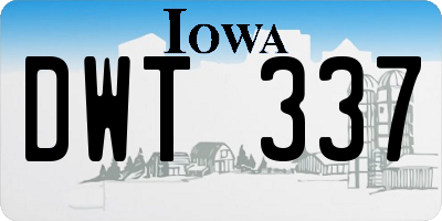 IA license plate DWT337