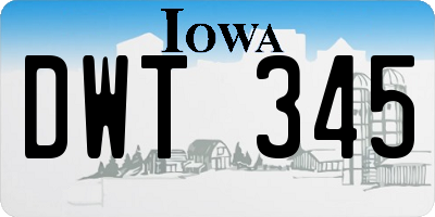 IA license plate DWT345