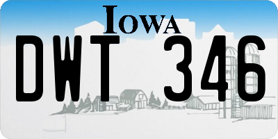 IA license plate DWT346