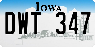 IA license plate DWT347