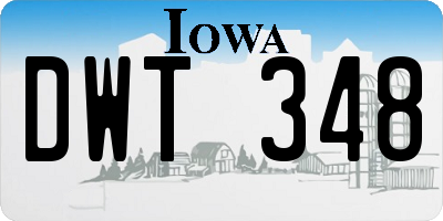 IA license plate DWT348
