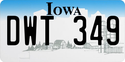 IA license plate DWT349