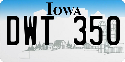 IA license plate DWT350