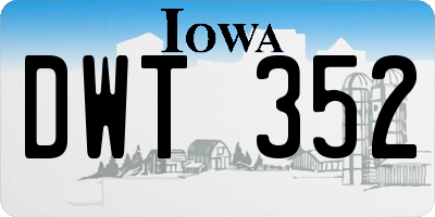 IA license plate DWT352