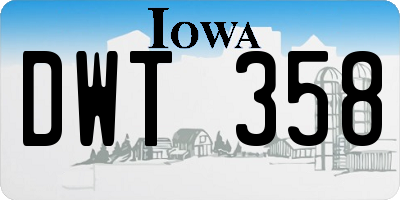 IA license plate DWT358
