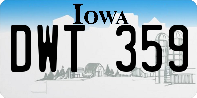 IA license plate DWT359