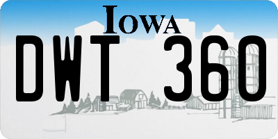 IA license plate DWT360