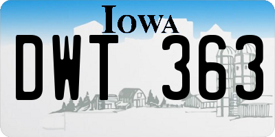 IA license plate DWT363