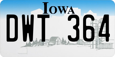 IA license plate DWT364