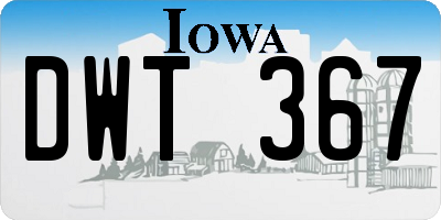 IA license plate DWT367