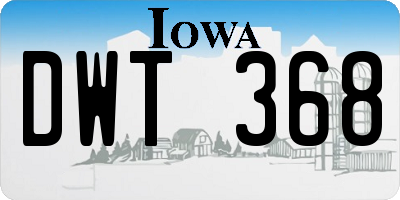 IA license plate DWT368