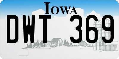 IA license plate DWT369