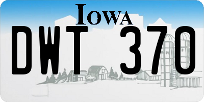 IA license plate DWT370