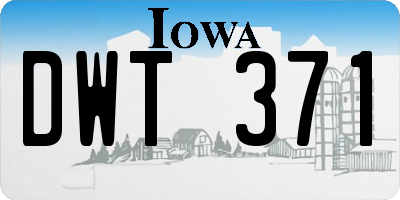 IA license plate DWT371