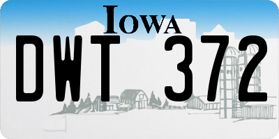 IA license plate DWT372