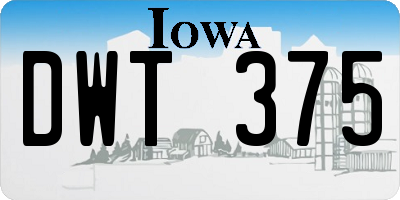 IA license plate DWT375