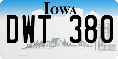 IA license plate DWT380