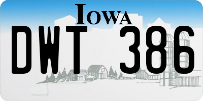 IA license plate DWT386