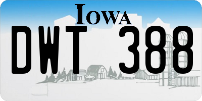 IA license plate DWT388