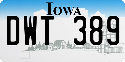 IA license plate DWT389