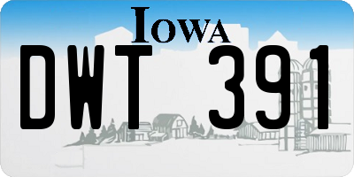 IA license plate DWT391