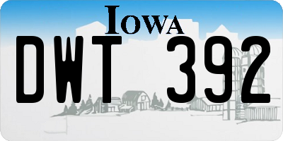 IA license plate DWT392