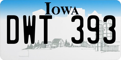 IA license plate DWT393