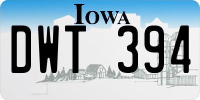 IA license plate DWT394