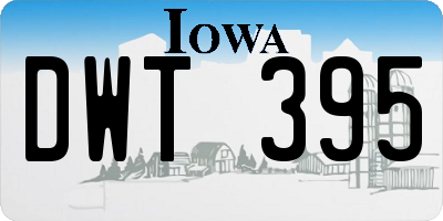 IA license plate DWT395