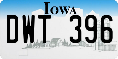 IA license plate DWT396