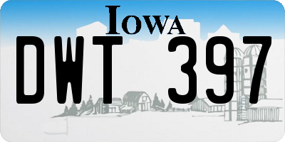 IA license plate DWT397