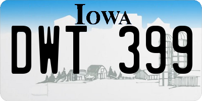 IA license plate DWT399