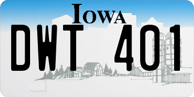 IA license plate DWT401
