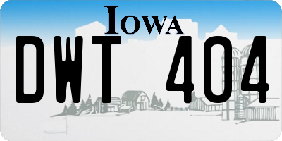 IA license plate DWT404