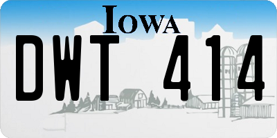 IA license plate DWT414