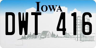 IA license plate DWT416