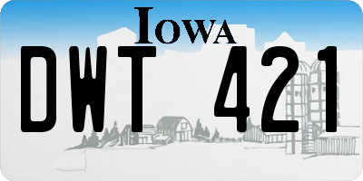IA license plate DWT421