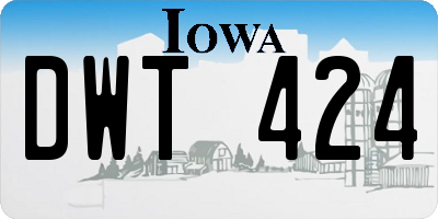 IA license plate DWT424
