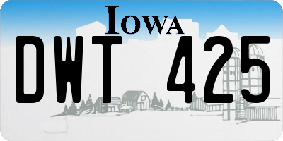 IA license plate DWT425