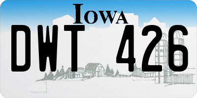 IA license plate DWT426